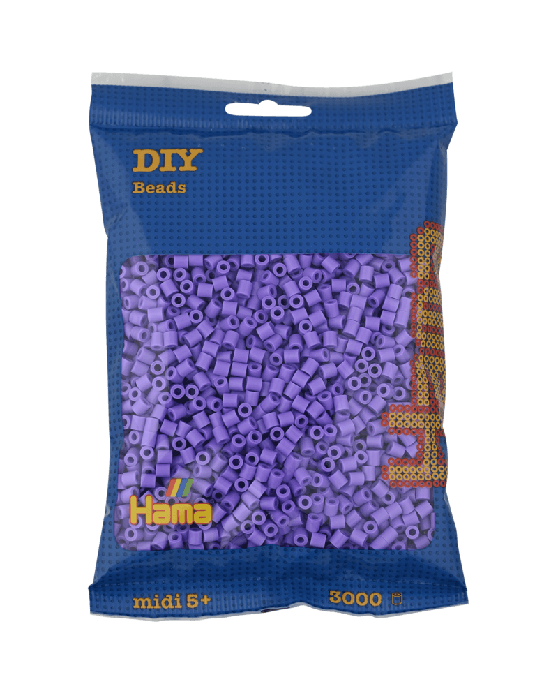 Perles Hama Midi, Couleur unie, 3000 pcs 201-45 Violet pastel