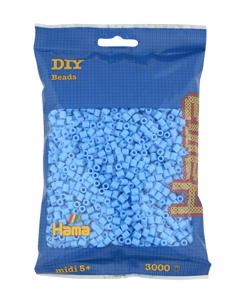 Perles Hama Midi, Couleur unie, 3000 pcs 201-46 Bleu pastel