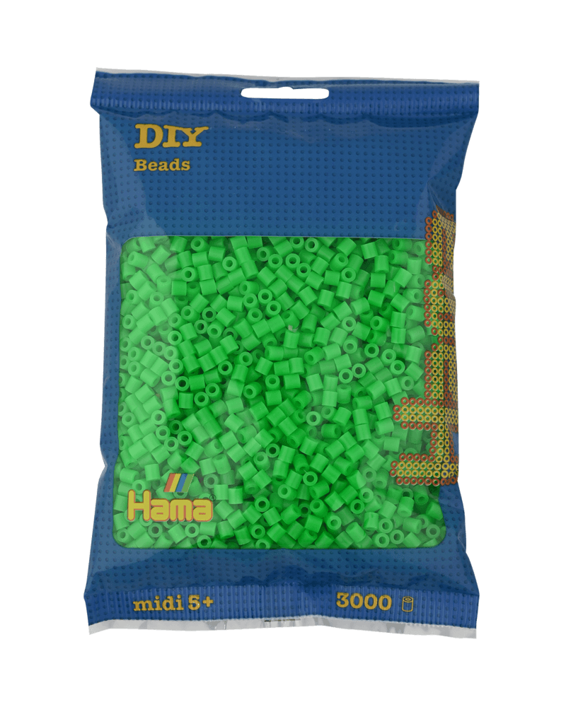 Perles Hama Midi, Couleur unie, 3000 pcs 201-42 Farine verte