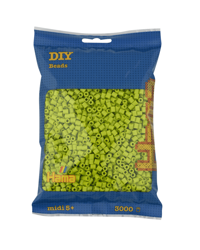 Perles Hama Midi, Couleur unie, 3000 pcs 201-104 Citron vert