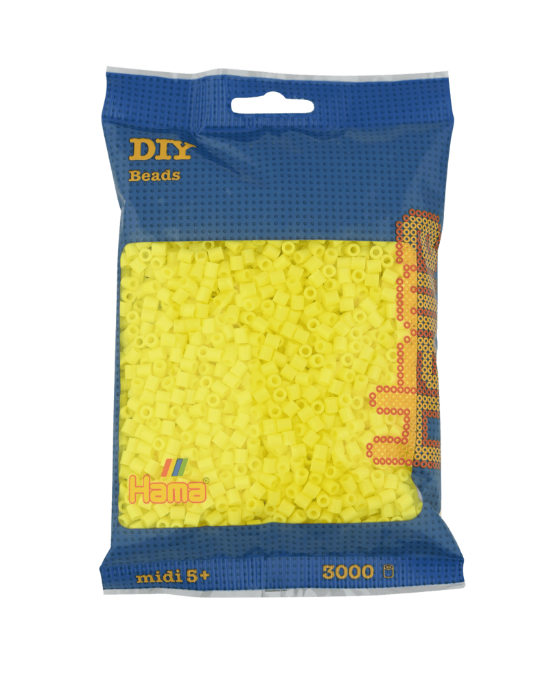 Perles Hama Midi, Couleur unie, 3000 pcs 201-43 Jaune pastel