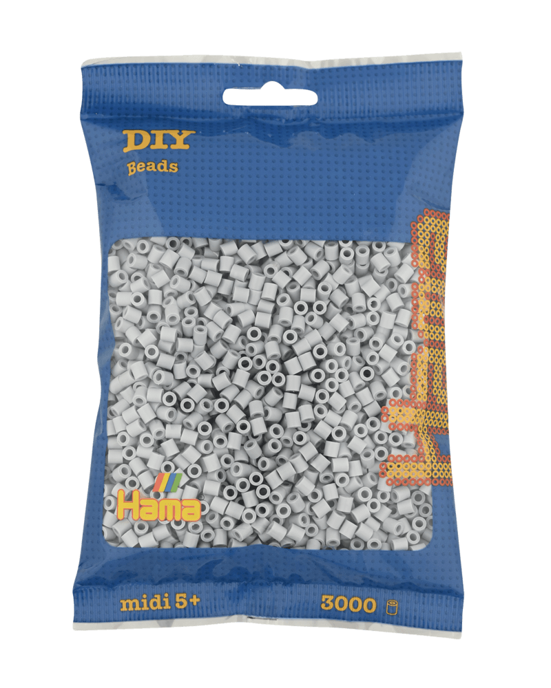 Perles Hama Midi, Couleur unie, 3000 pcs 201-70 Gris clair