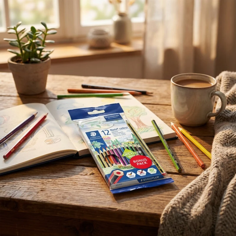 STAEDTLER Noris Club Crayons de couleur + Crayon & gomme, 12 + 2 pcs – Hoofdafbeelding