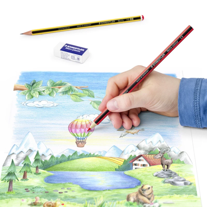 STAEDTLER Noris Club Crayons de couleur + Crayon & gomme, 12 + 2 pcs – Toepassing