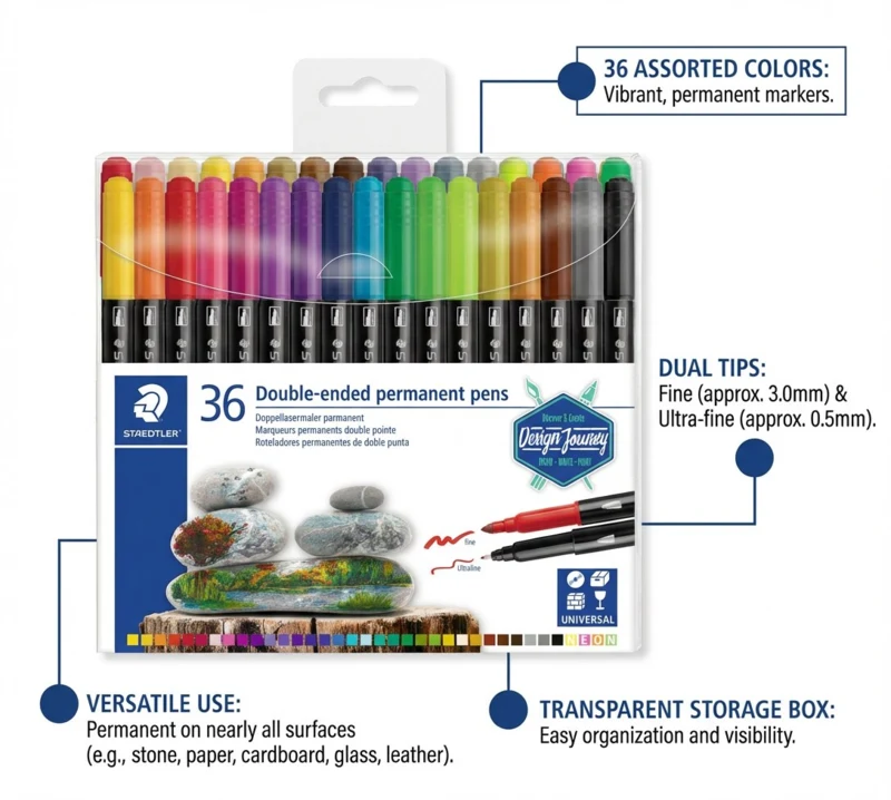 STAEDTLER Duotusser Permanente, 36 pièces – TB36