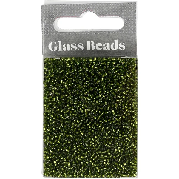Rocailles, glaskralen 1,7 mm Groen kruid