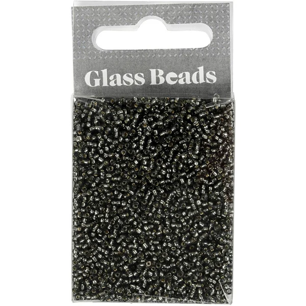 Rocailles, glaskralen 1,7 mm Grijs groen