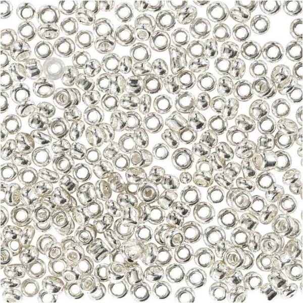 Perles Roca, Perles en Verre 1.7 mm Argent /métal