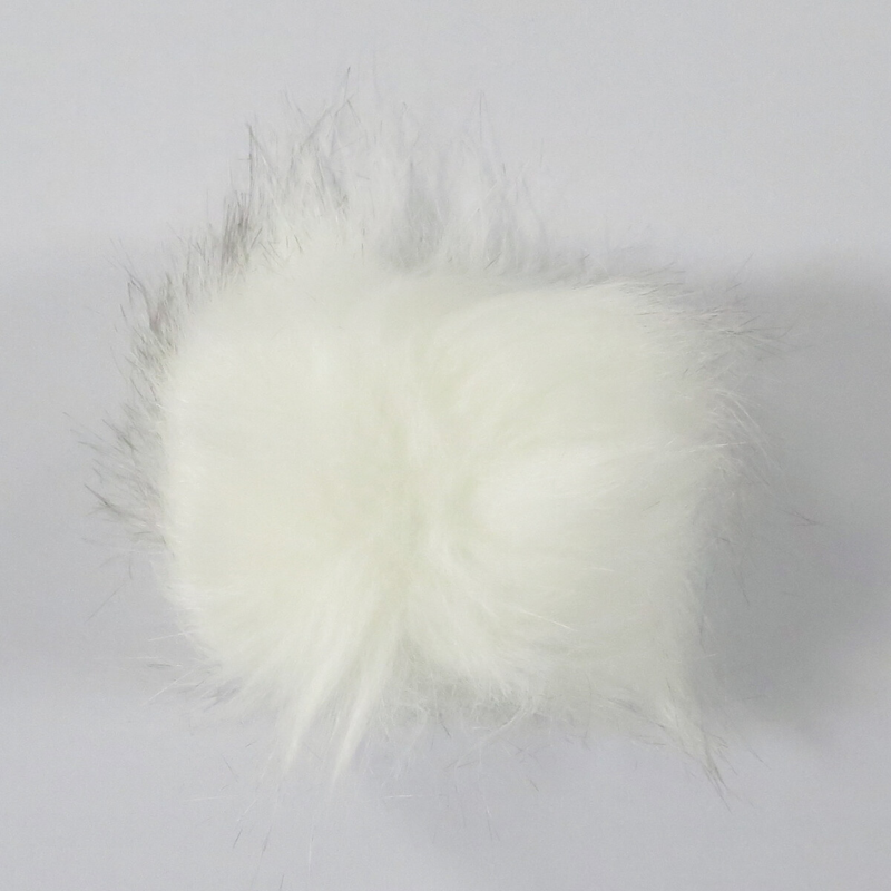 Pompon Akryl, 12 cm Blanc