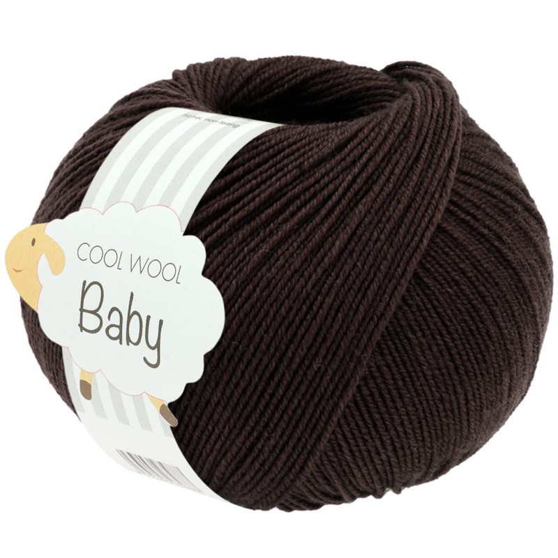 Lana Grossa Cool Wool Baby 333 Brun noir