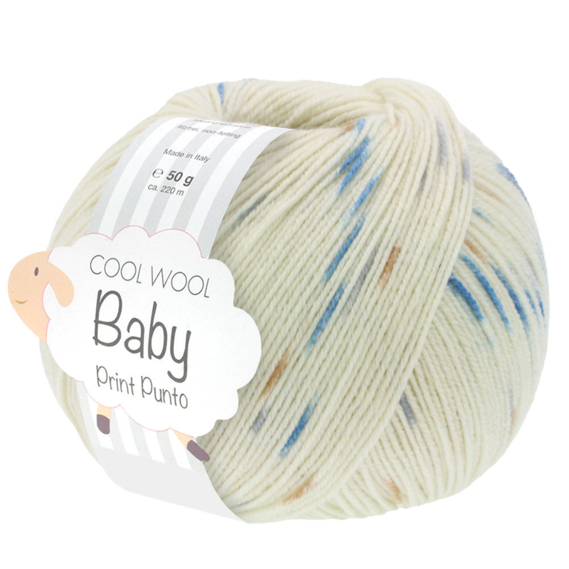 Lana Grossa Cool Wool Baby 364 Crème/Camel/Gris clair/Gris foncé