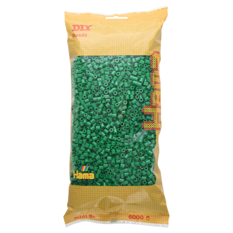 Perles Hama Midi, couleur unie, 6000 pièces 205-10 Vert