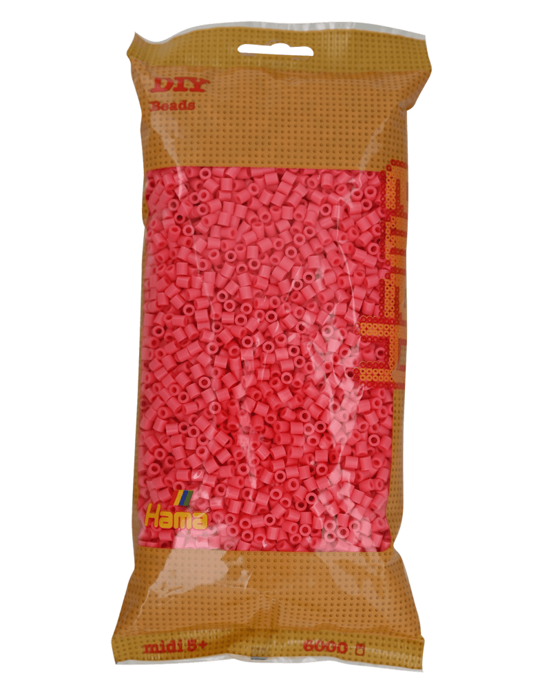 Perles Hama Midi, couleur unie, 6000 pièces 205-44 Rouge pastel