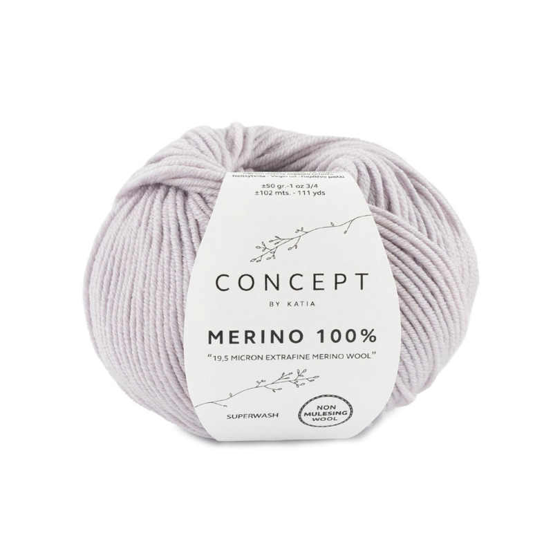 Katia Merino 100% 086 Gris clair nacré