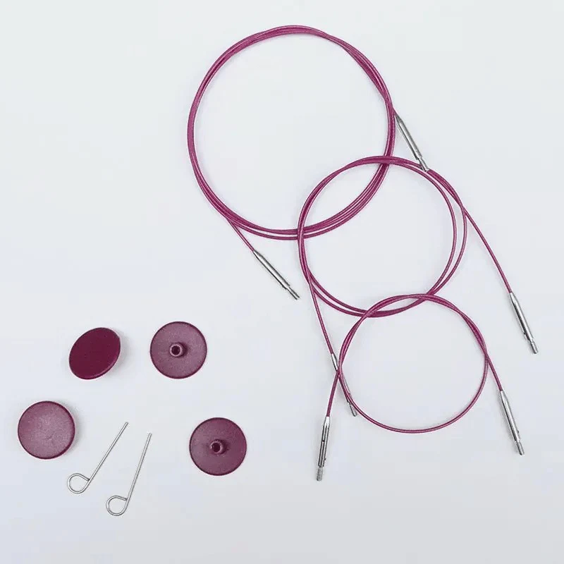 KnitPro Câble Acier Swivel Violet (40-150 cm)