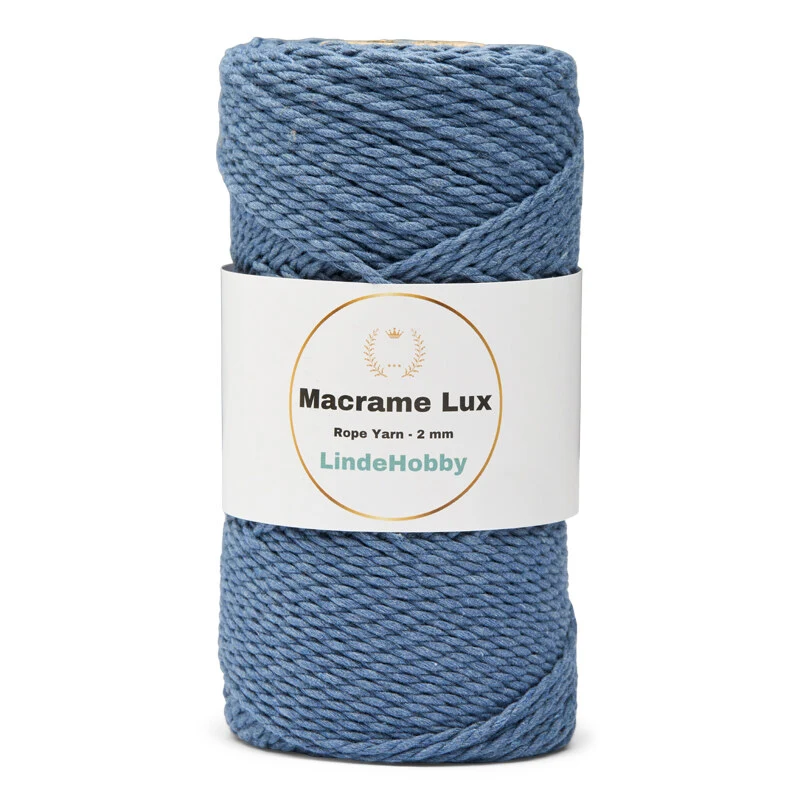 LindeHobby Macrame Lux, Rope Yarn, 2 mm 13 Bleu