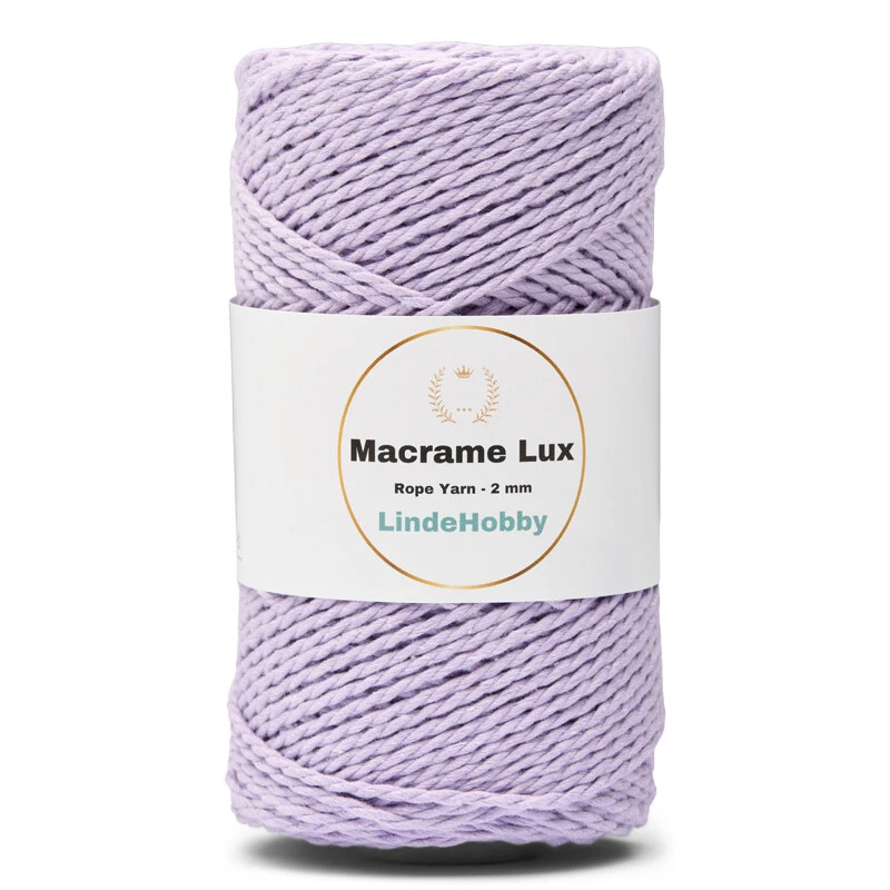 LindeHobby Macrame Lux, Rope Yarn, 2 mm 14 Violet clair