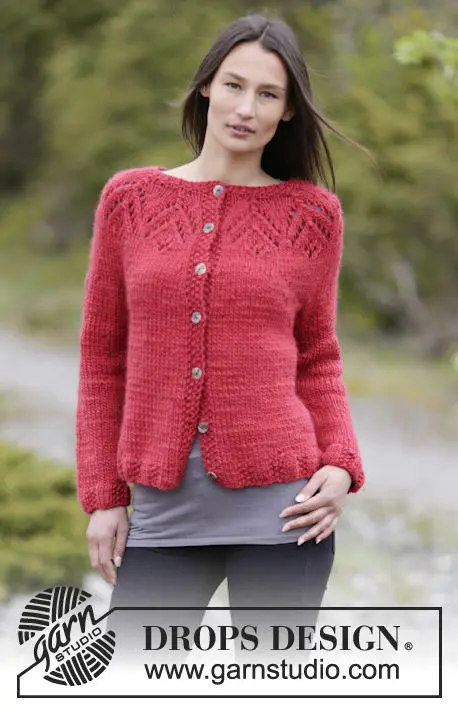 Warm Autumn Cardigan by DROPS Design