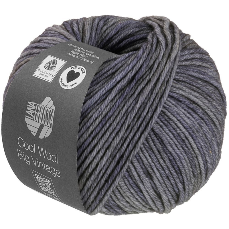 Lana Grossa Cool Wool Big Vintage 91 Gris foncé