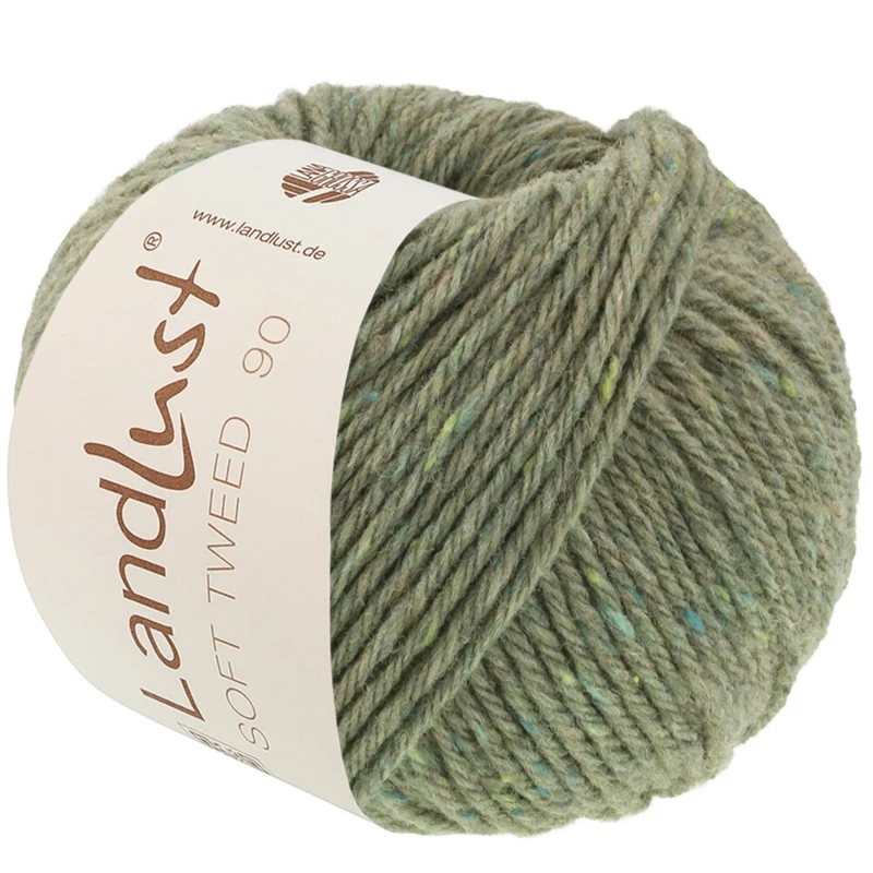 Lana Grossa Landlust Soft Tweed 90 34 Groenbeige gemêleerd