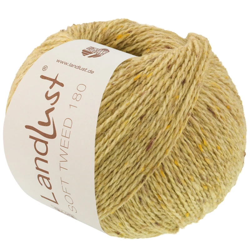 Lana Grossa Landlust Soft Tweed 180 134 Groenbeige gemêleerd