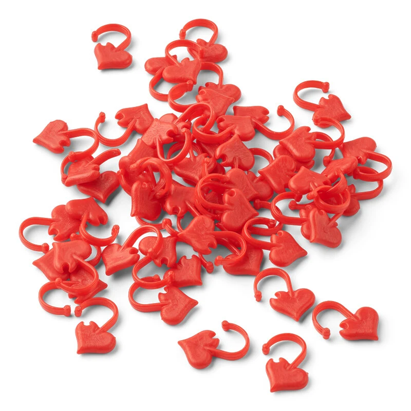 HobbyArts Marqueurs de Mailles Cœurs Rouges 50 pcs