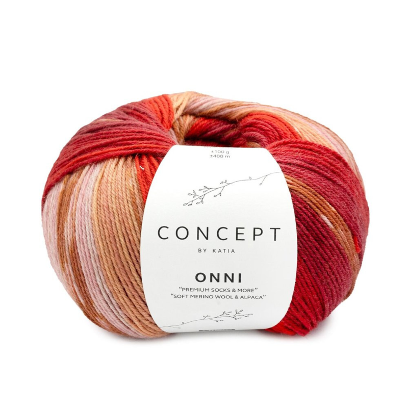 Katia Concept Onni Socks 404 Rouge-Chameau-Jaune