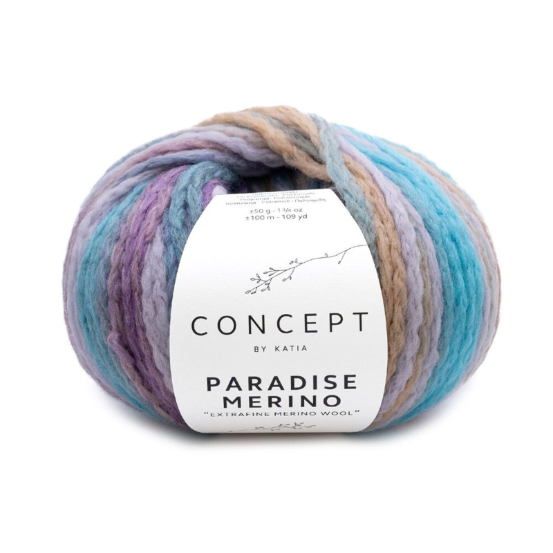 Katia Concept Paradise Merino 503 Violet-Mûre perle-Bleu-Beige