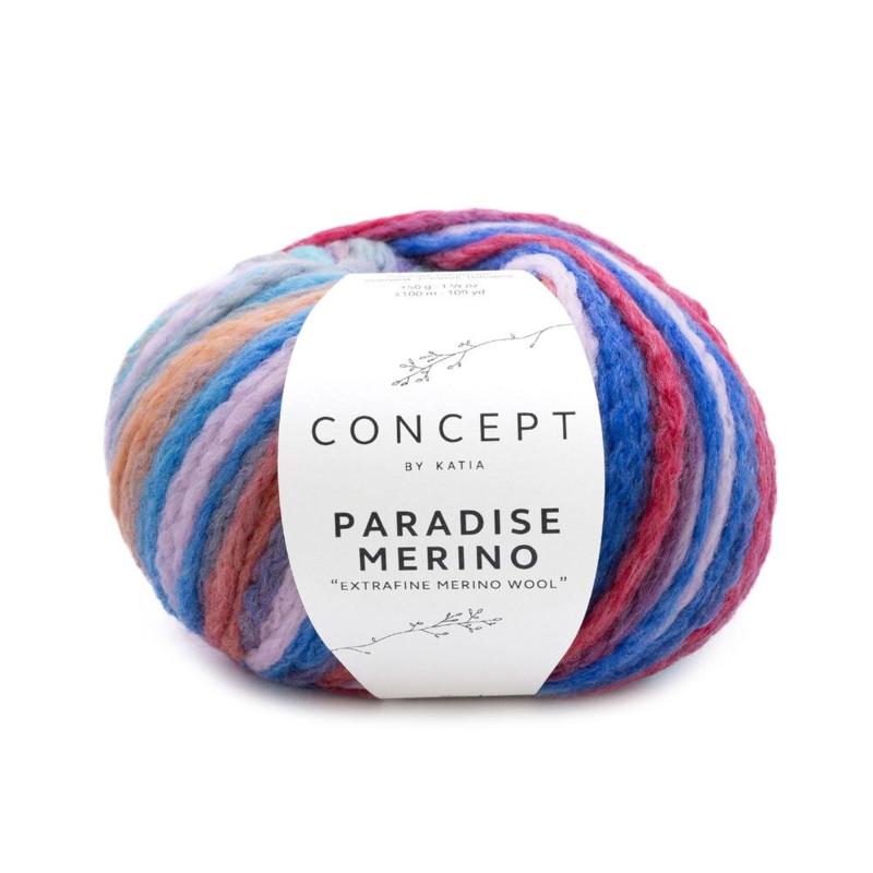 Katia Concept Paradise Merino 501 Marron-Châtaigne-Bleu-Orange-Violet