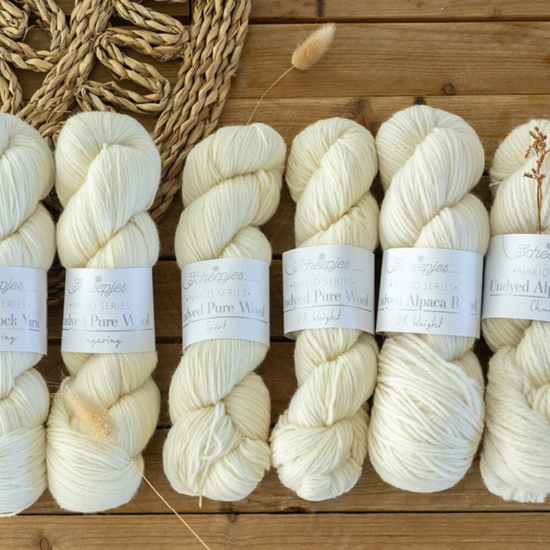 Scheepjes Nakid Series Undyed Sock Yarn 100g