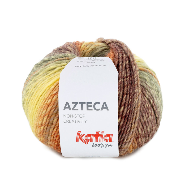 Katia Azteca 90 Rouille-jaune-vert