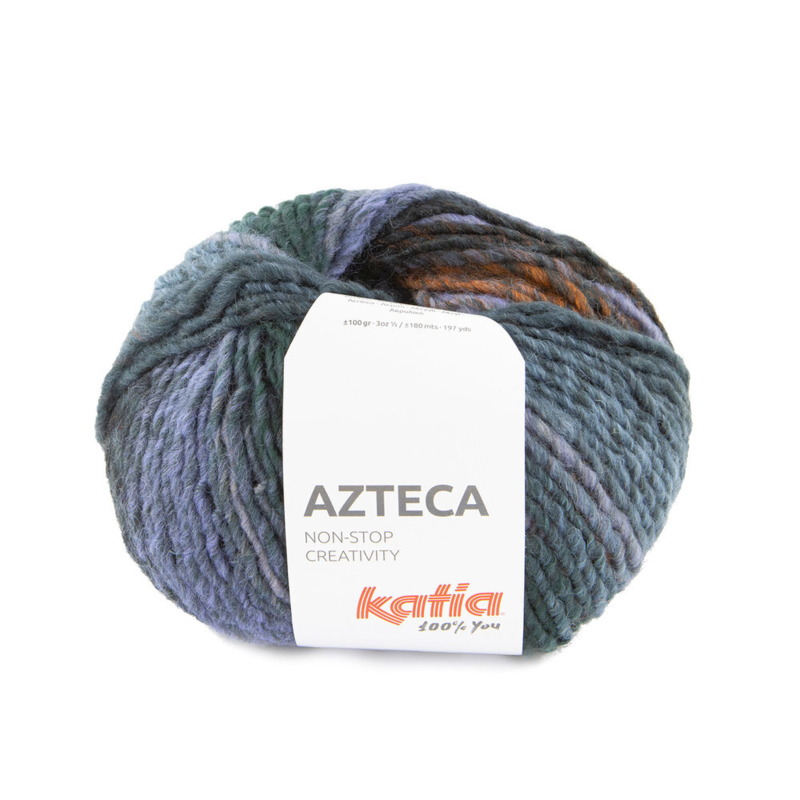 Katia Azteca 85 Bleu-vert-kaki-orange