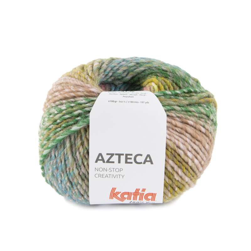 Katia Azteca 88 Rose-bleu-moutarde