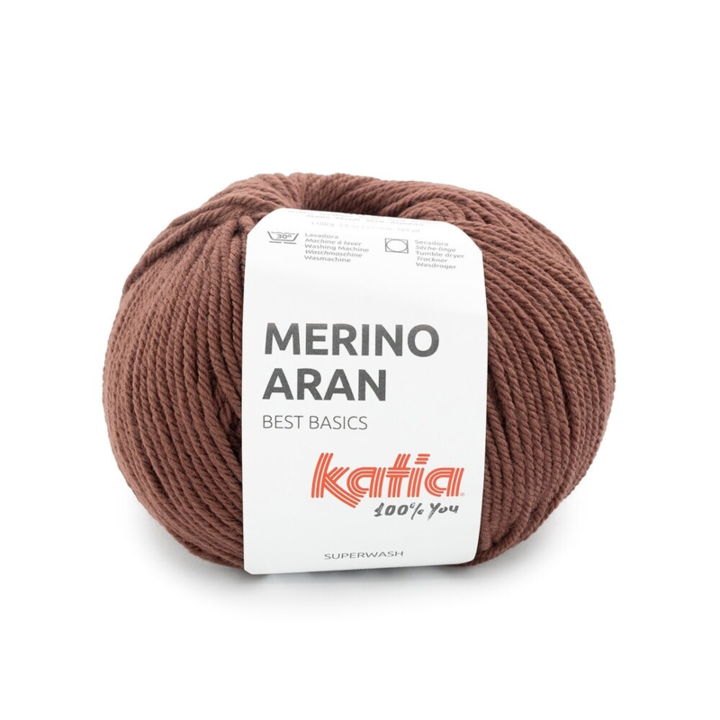 Katia Merino Aran 110 Brun rouge
