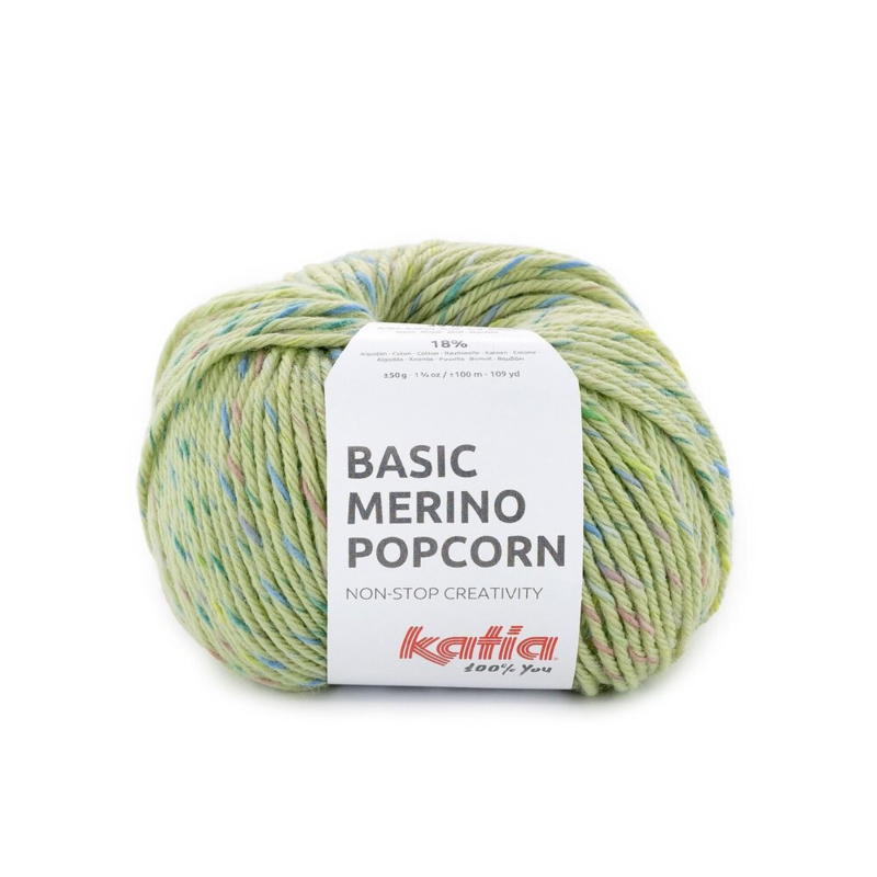 Katia Basic Merino Popcorn 202 Sauge-multicolore