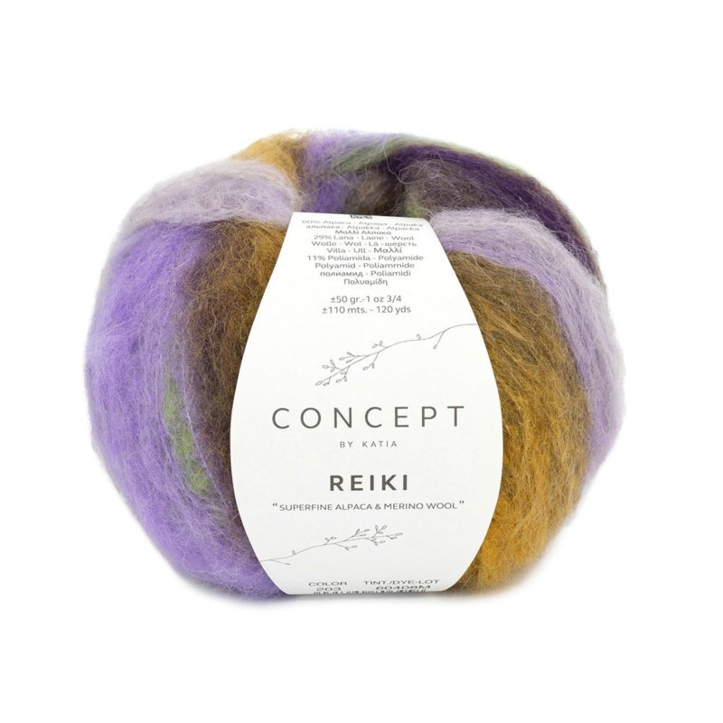 Katia Concept Reiki 203 Lilas-Vert-Ocre