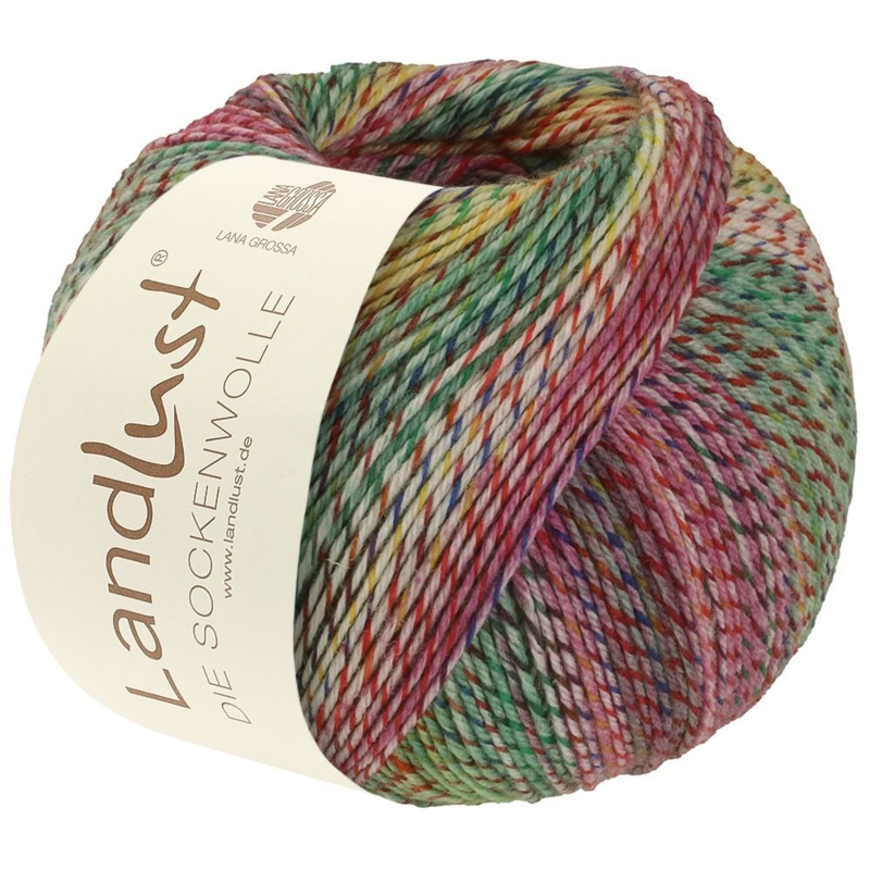 Lana Grossa Landlust Die Sockenwolle 218 Vert/Rouge/Bleu/Rose/Jaune/Vanille