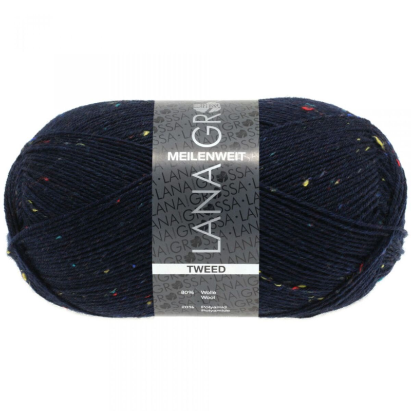 Lana Grossa Meilenweit 100 Tweed 112 Bleu nuit