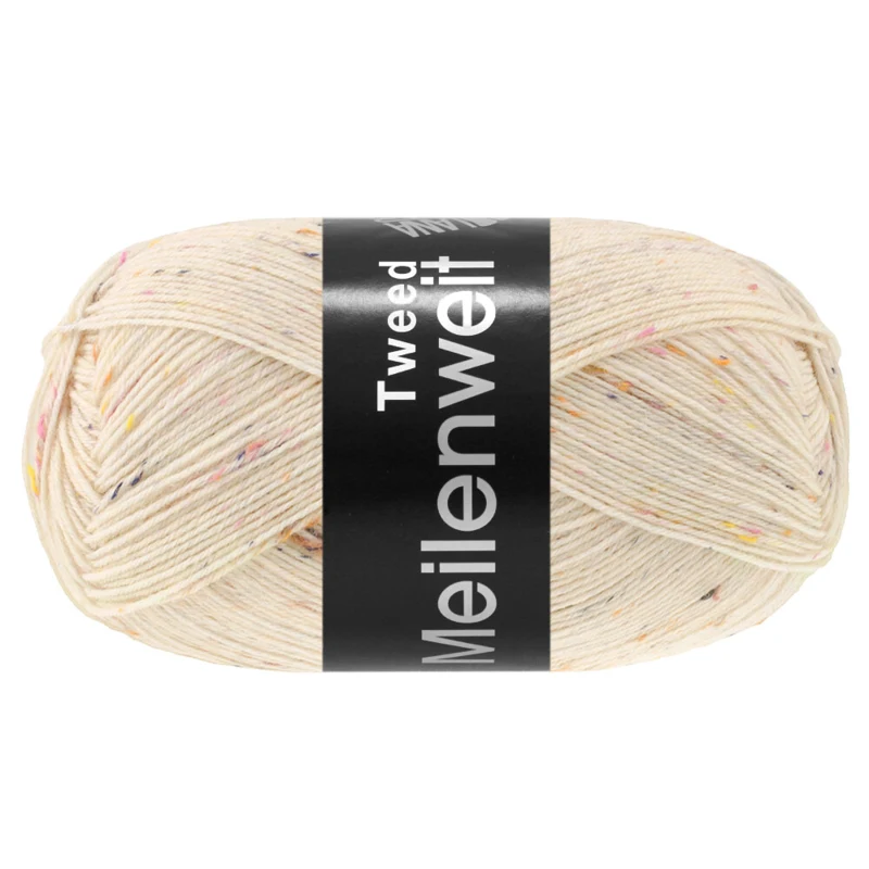 Lana Grossa Meilenweit 100 Tweed 185 Crème chiné