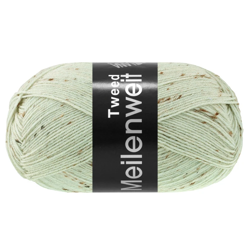 Lana Grossa Meilenweit 100 Tweed 182 Vert blanchâtre
