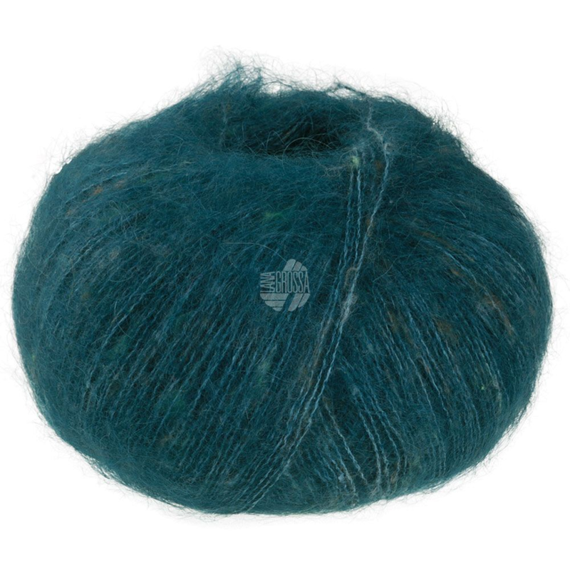 Lana Grossa Natural Superkid Tweed 634 Vert mer profonde
