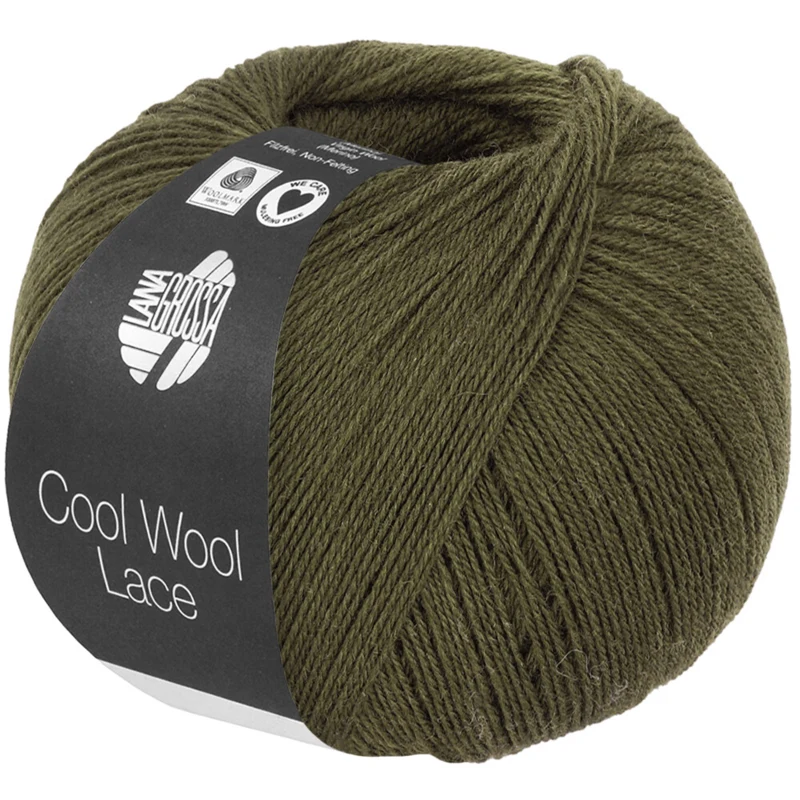 Lana Grossa Cool Wool Lace 70 Vert brun