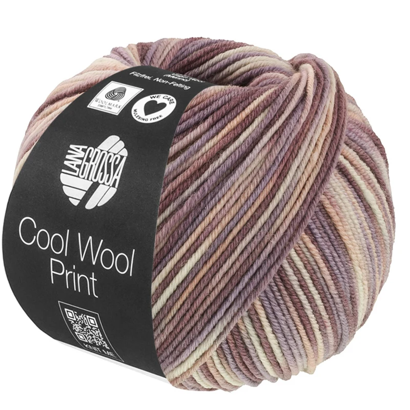 Lana Grossa Cool Wool Print 845 Greige/Beige/Mauve/Taupe/Grijsbruin