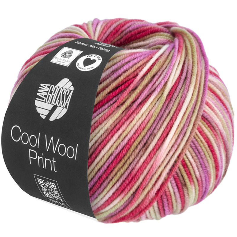 Lana Grossa Cool Wool Print 831 Écru/Beige/Rose ancien/Saumon/Lilas