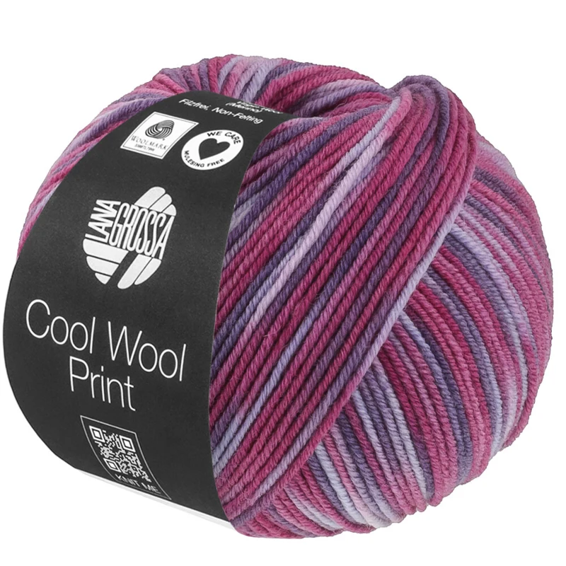 Lana Grossa Cool Wool Print 841 Paars/Donker fuchsia/Roodviolet