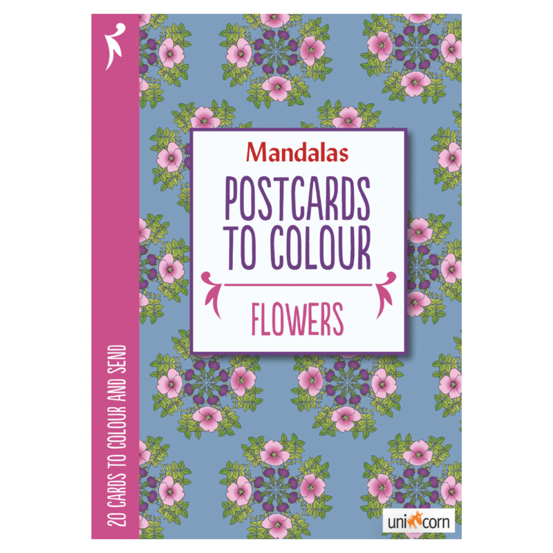 Forlaget Unicorn Mandalas Postcards to Colour - FLOWERS