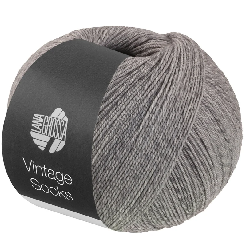 Lana Grossa Vintage Socks 1020 Lichtgrijs/donkergrijs gemêleerd