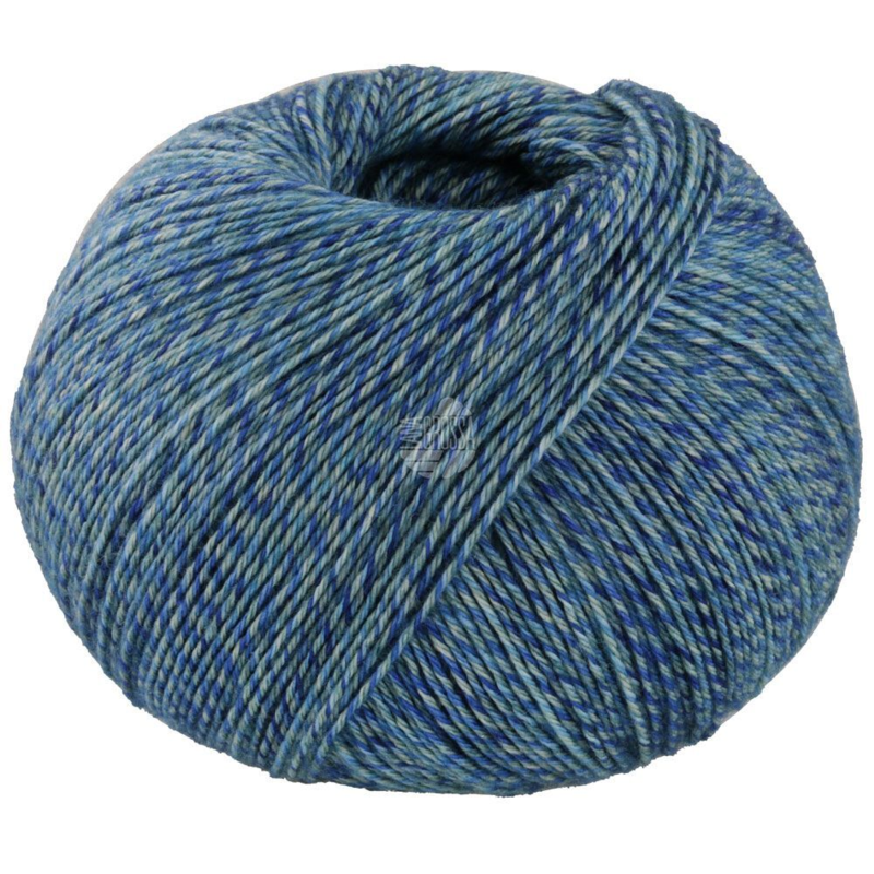 Lana Grossa Vintage Socks 1014 Marine/turquoise/gris/bleu nuit chiné
