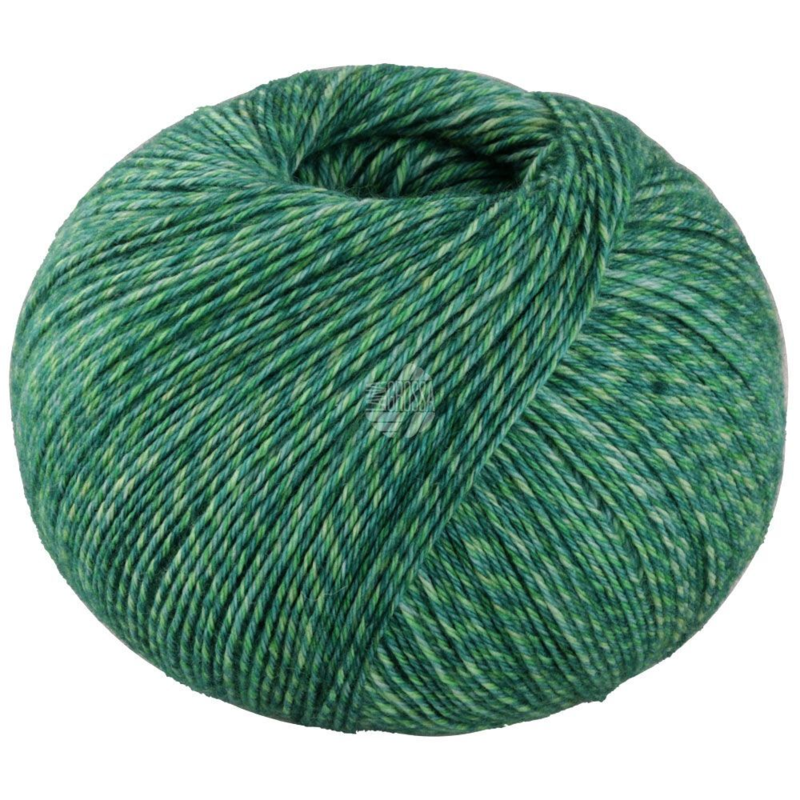 Lana Grossa Vintage Socks 1015 Vert foncé/jaune-vert/pétrole chiné