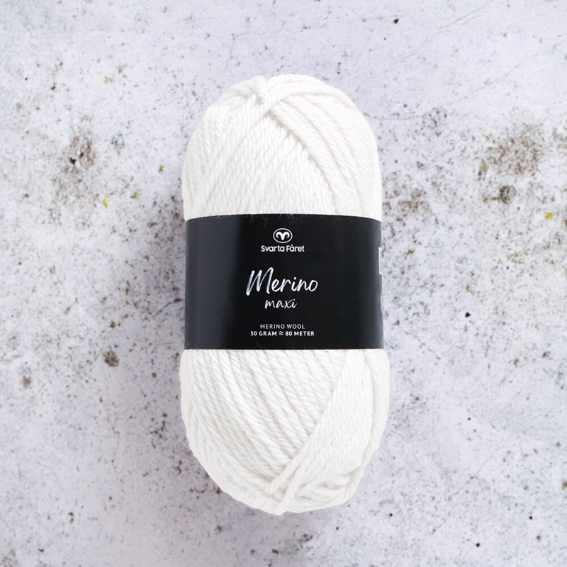 Svarta Fåret Merino Maxi 30 Blanc neige